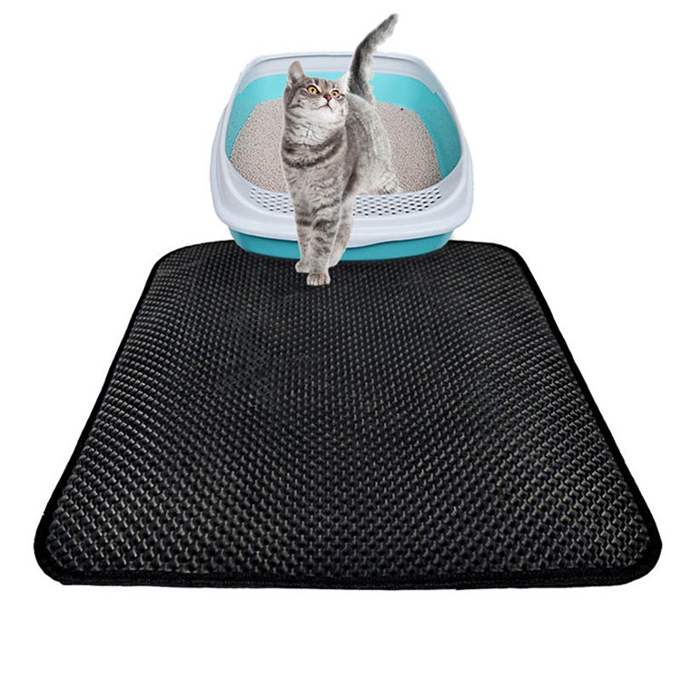 Cat Litter Mat EVA Double-Layer Cat Litter Trapper Pad, Size: 40 x 50cm - Black-3