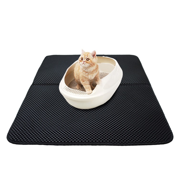 Foldable Cat Litter Mat EVA Double-Layer Cat Litter Trapper Pad with Waterproof Bottom Layer, Size: 46 x 60cm - Black-2