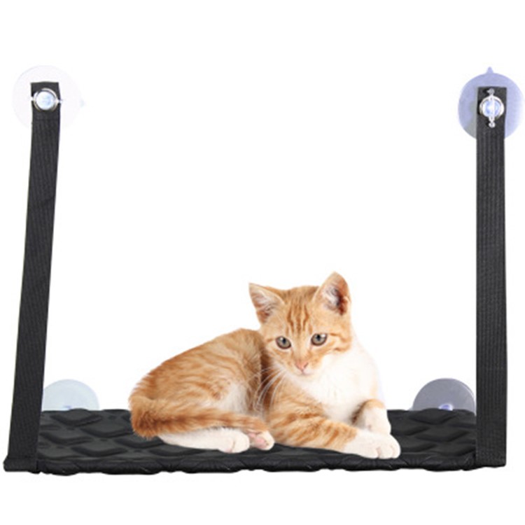 Single Layer Cat Hammock Comfortable Pet Hanging Window Perch - Black-7