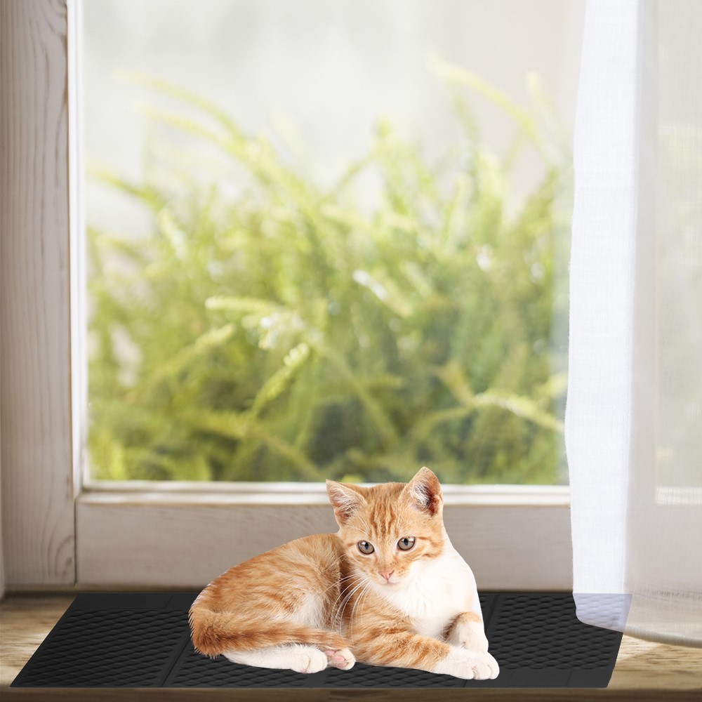 EVA Double Color Foldable Cat Litter Floor Mat - Black / Grey-1