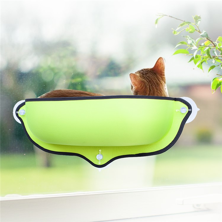 Strong Sucker Cat Hammock Bed Seat Pet Window Sunny Mount Window - Green-1