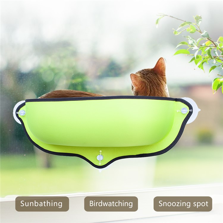 Strong Sucker Cat Hammock Bed Seat Pet Window Sunny Mount Window - Green-2