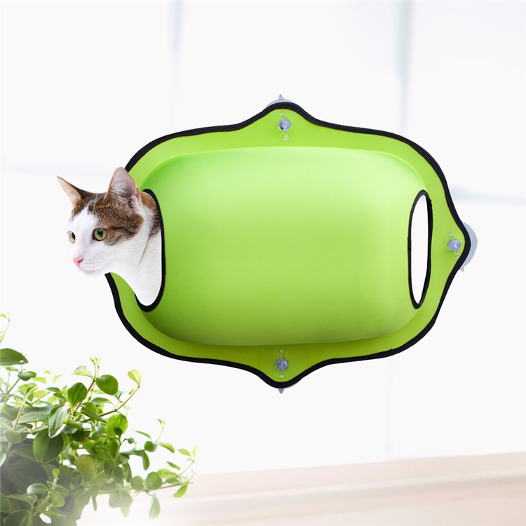 Egg-shaped Durable Suction Cup Cozy Cat Cave Bed - Green-3