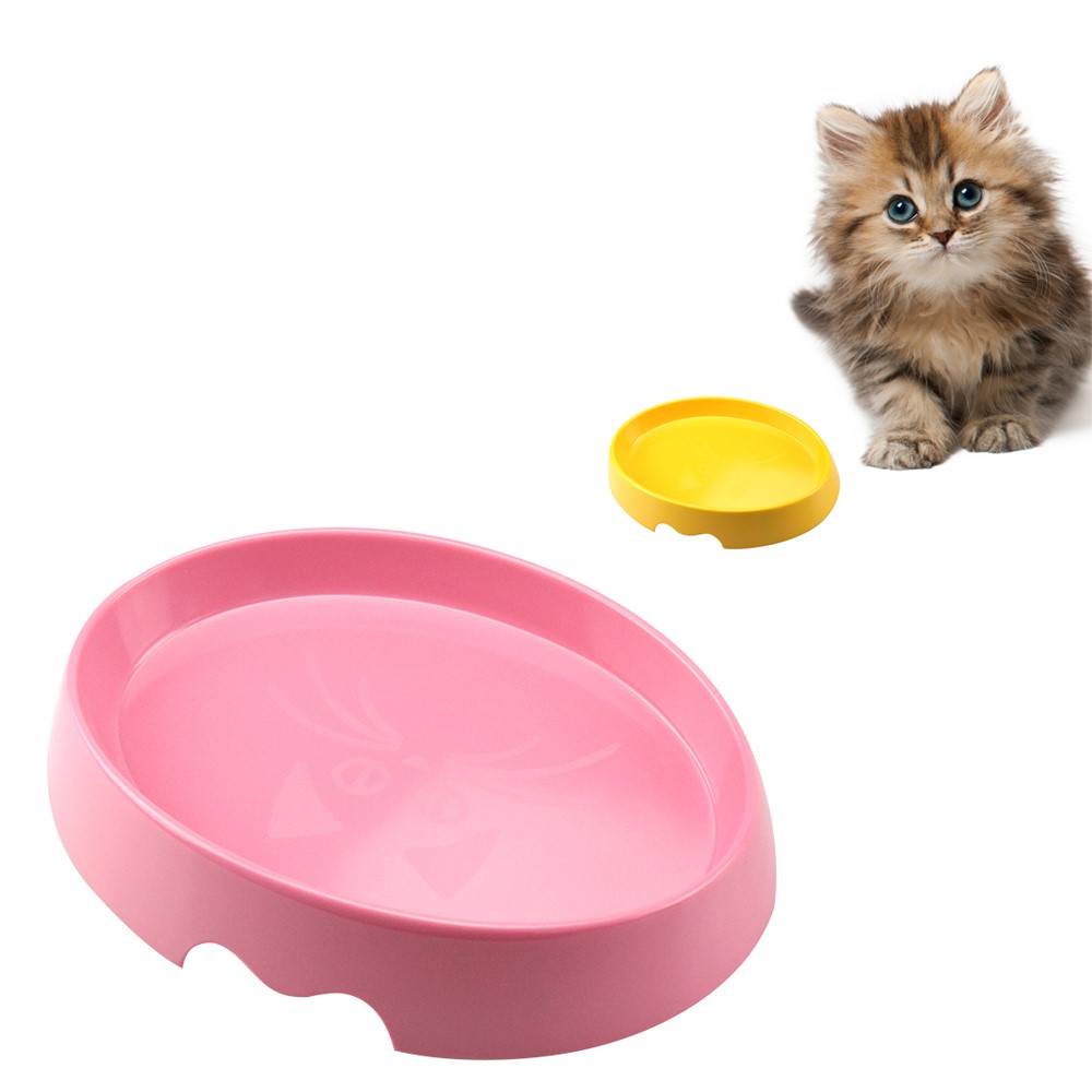 SPICE PAWS Pet Bowl Widen Anti-slip Non-tip Rubber Cat Dog Kitten Puppy Food Water Feeder Bowl - Pink-1