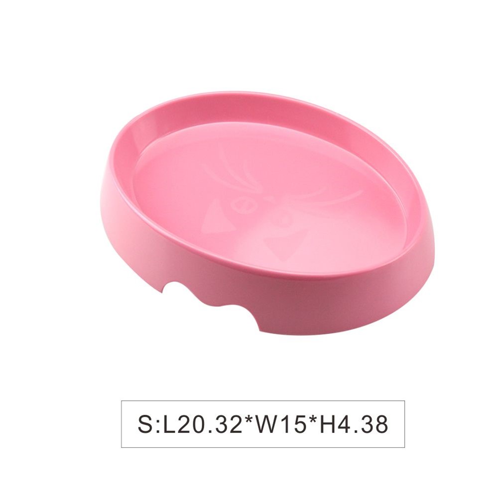 SPICE PAWS Pet Bowl Widen Anti-slip Non-tip Rubber Cat Dog Kitten Puppy Food Water Feeder Bowl - Pink-2