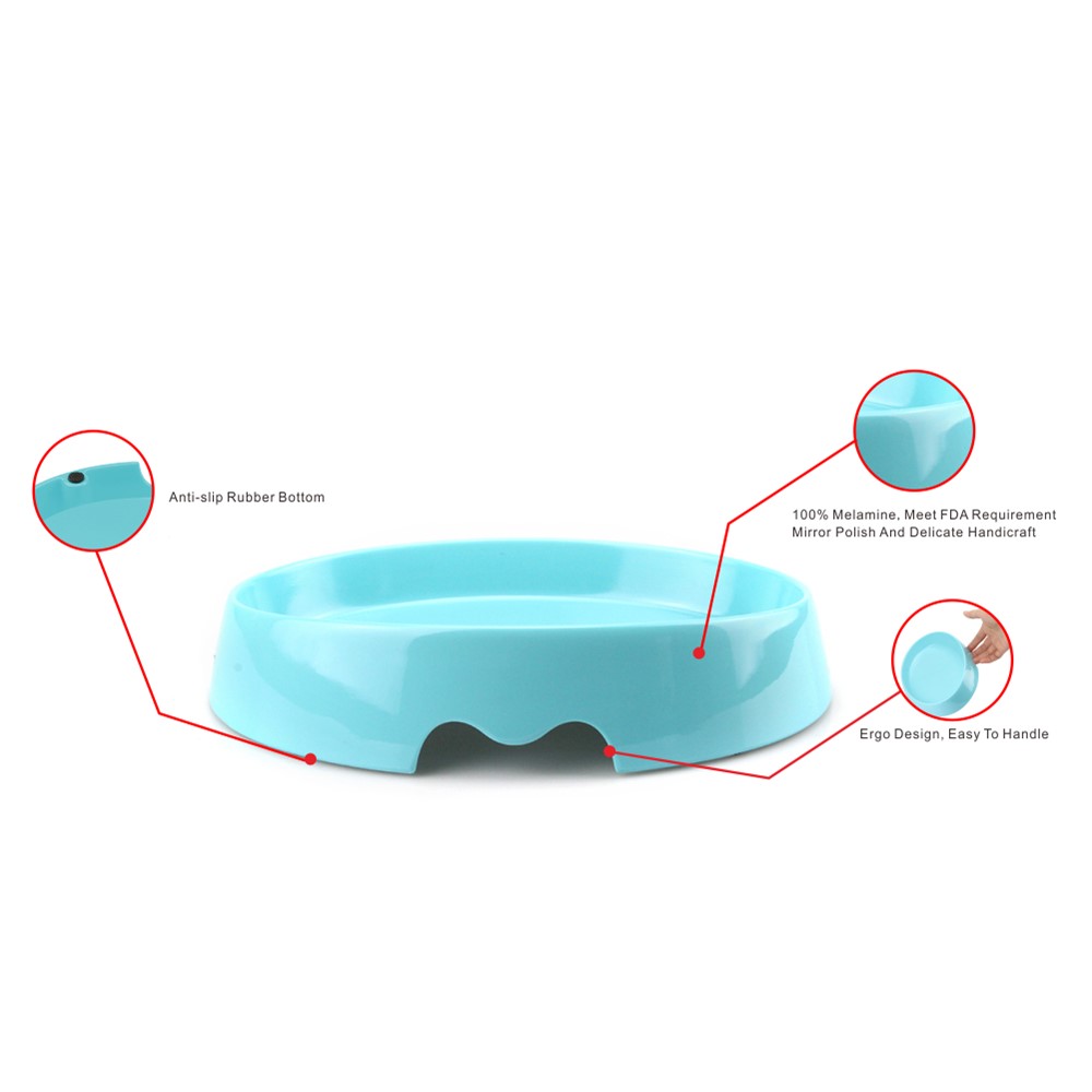 SPICE PAWS Pet Bowl Anti-slip Non-tip Rubber Cat Dog Kitten Puppy Food Water Feeder Dish - Blue-4