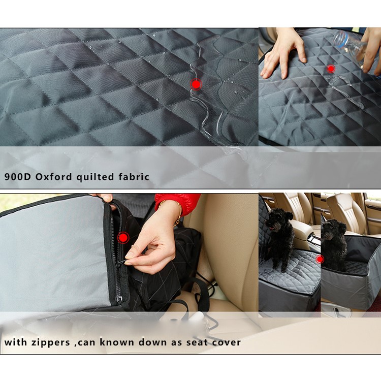 Waterproof Thickened Nylon Car Passenger Seat Pet Cover Mat Cushion Bed - Black-10