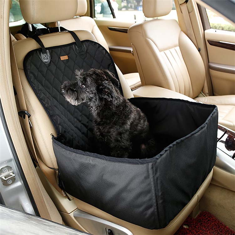 Waterproof Thickened Nylon Car Passenger Seat Pet Cover Mat Cushion Bed - Black-2