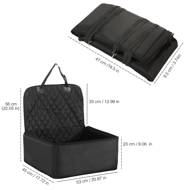 Waterproof Thickened Nylon Car Passenger Seat Pet Cover Mat Cushion Bed - Black-4