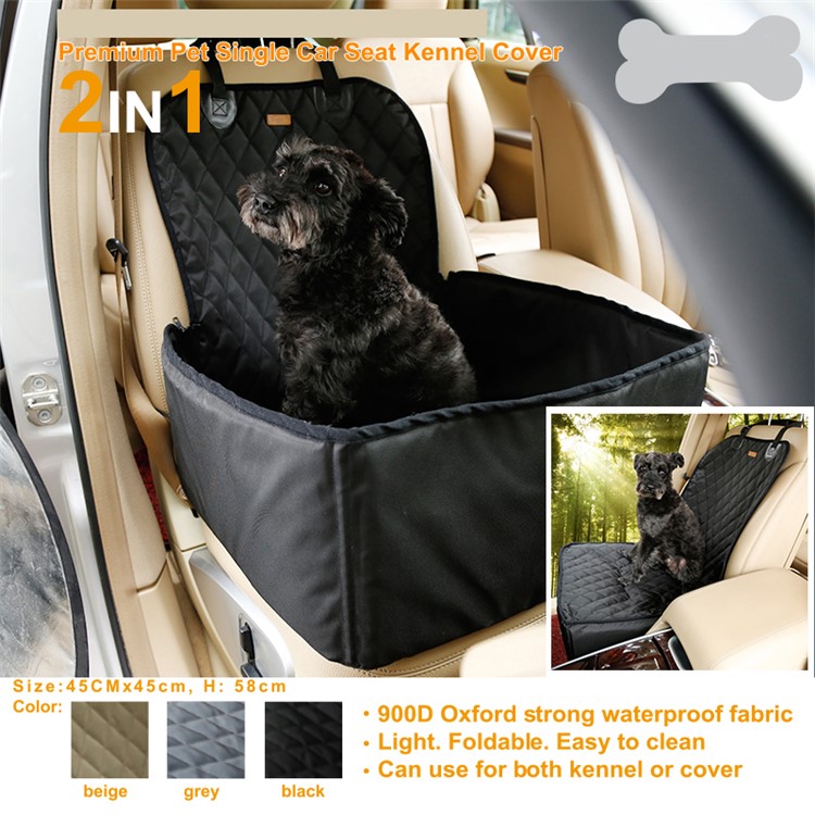 Waterproof Thickened Nylon Car Passenger Seat Pet Cover Mat Cushion Bed - Black-7