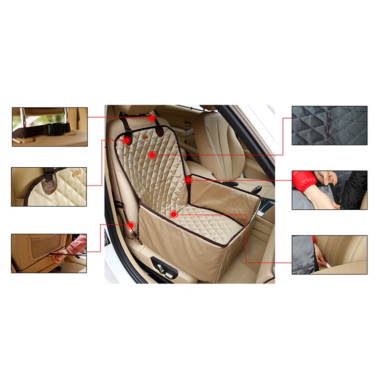 Waterproof Thickened Nylon Car Passenger Seat Pet Cover Mat Cushion Bed - Black-8