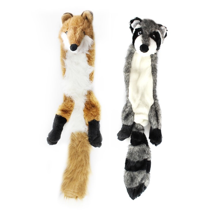 Squeaky Toys Unstuffed Chew Toy Plush Animal Dog Toy - Fox-2