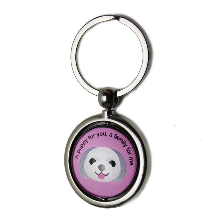 Pet Dog Anti Lost Pendant Keychain QR Code Pet ID Tag Tracker Wireless Locator - Purple-3