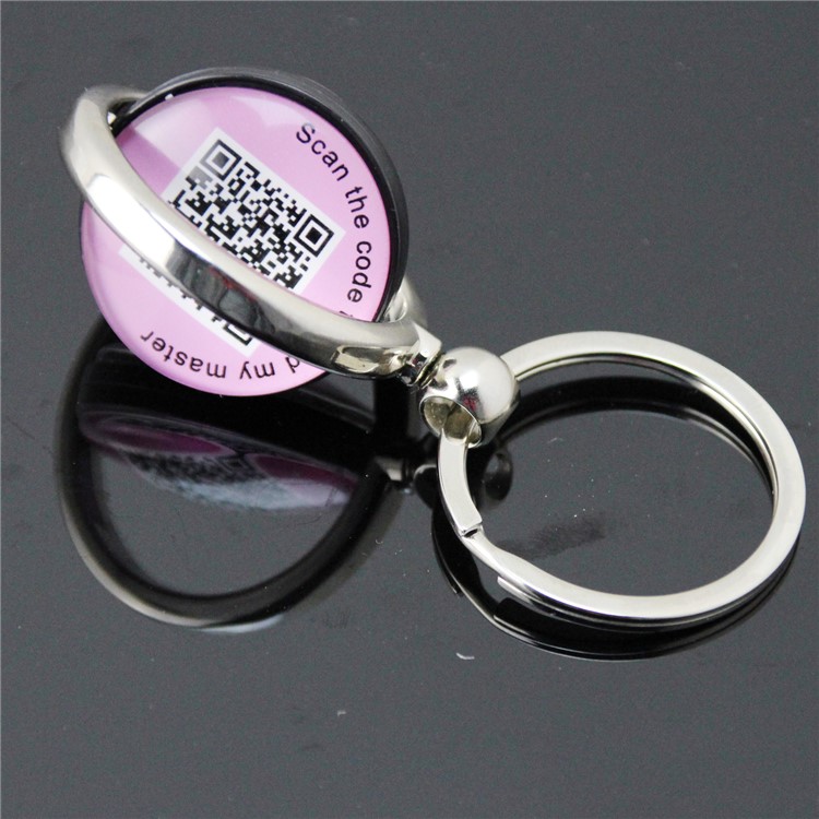 Pet Dog Anti Lost Pendant Keychain QR Code Pet ID Tag Tracker Wireless Locator - Purple-7
