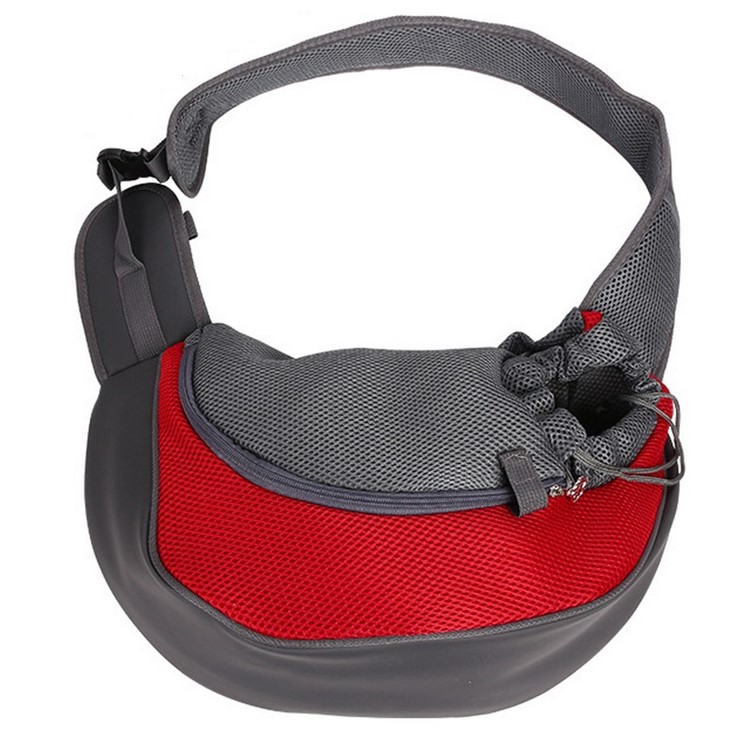 Dog Cat Pet Sling Carrier Bag Mesh Travel Bag, Unfolded Size: 45 x 13 x 28cm - Red-2