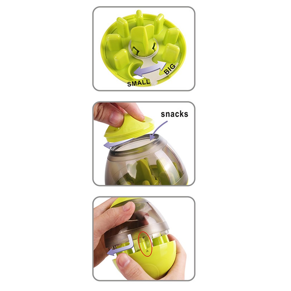 Tumbler Shape Pet Dog Chew Toy Leaky Food Ball Food Dispensing Ball - Green-4