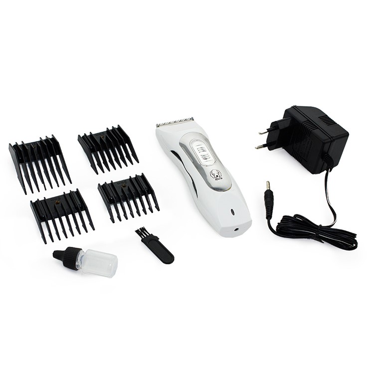 BZ-805 Professional Rechargeable Pet Hair Clipper with Grooming Kit - White / EU Plug-6