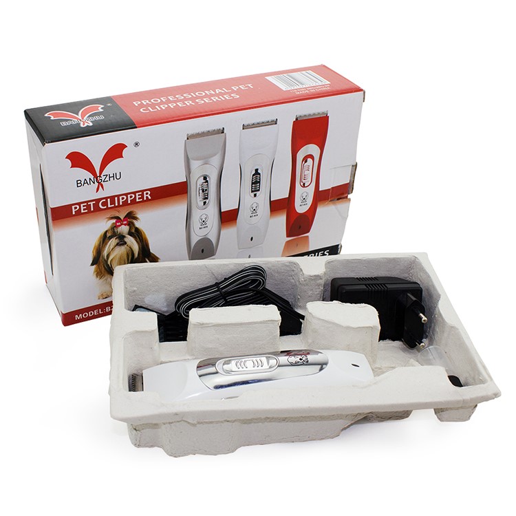 BZ-805 Professional Rechargeable Pet Hair Clipper with Grooming Kit - White / EU Plug-7
