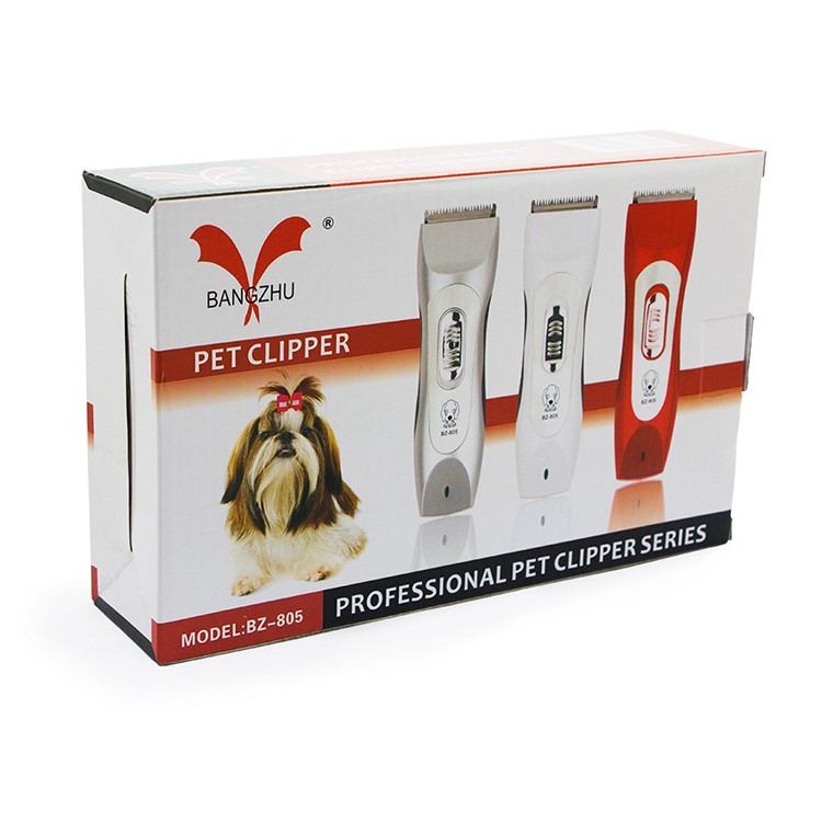 BZ-805 Professional Rechargeable Pet Hair Clipper with Grooming Kit - White / EU Plug-8