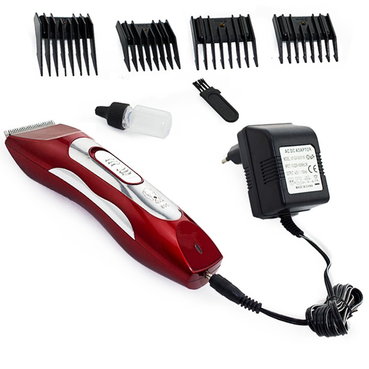 BZ-805 Wireless Rechargeable Pet Clipper Hair Grooming Kit - Red / EU Plug-7