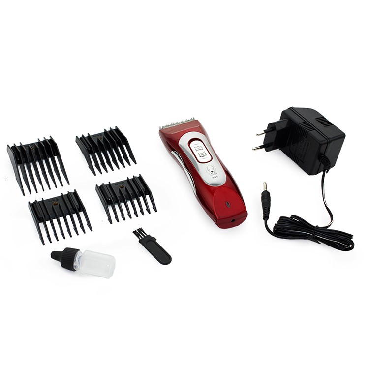 BZ-805 Wireless Rechargeable Pet Clipper Hair Grooming Kit - Red / EU Plug-8
