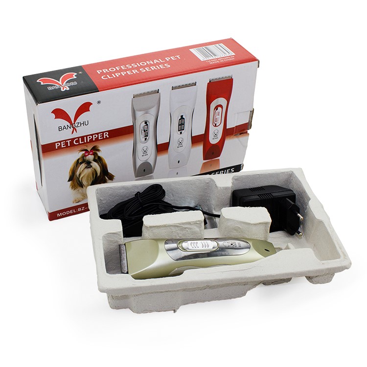 BZ-805 Rechargeable Wireless Electric Pet Clipper with Grooming Kit - Gold / EU Plug-6