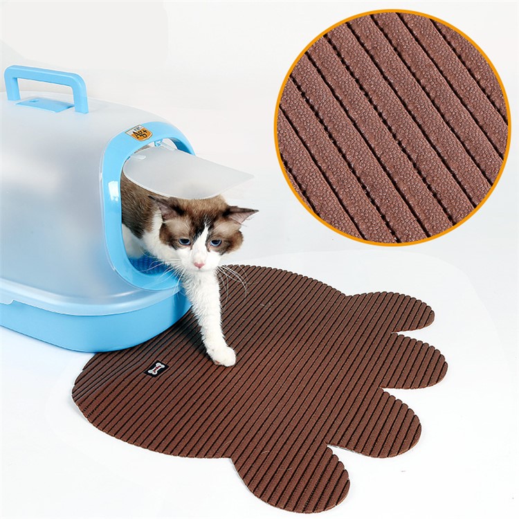 Cat Scratching Pad Cat Box Food Mat Cat Litter Mat - Brown-1