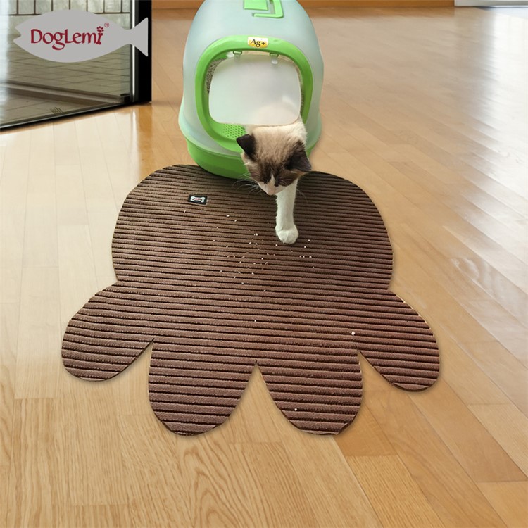 Cat Scratching Pad Cat Box Food Mat Cat Litter Mat - Brown-4