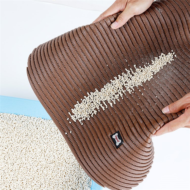 Cat Scratching Pad Cat Box Food Mat Cat Litter Mat - Brown-5
