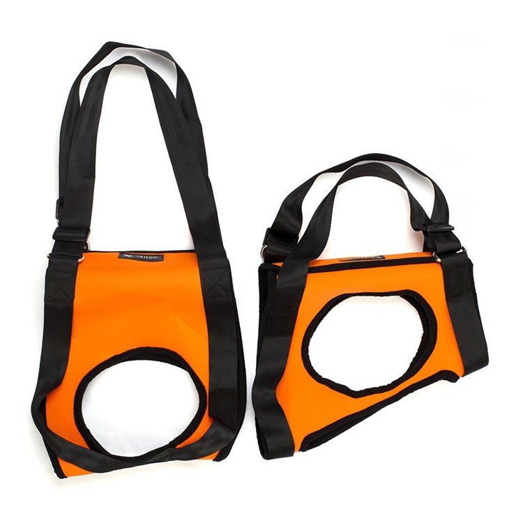 Dog Lift Support Harness with Handle Aid Auxiliary Belt Rehabilitation Carrier Assist Sling for Sick Elderly Pet - Size: M / Orange-1