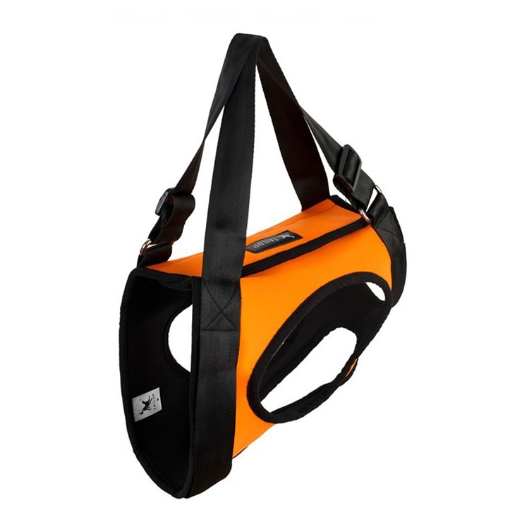 Dog Lift Support Harness with Handle Aid Auxiliary Belt Rehabilitation Carrier Assist Sling for Sick Elderly Pet - Size: M / Orange-2