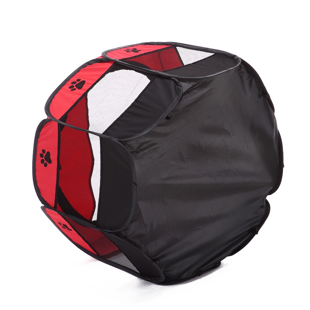 8-side Foldable Pet Tent Dog House Cage Dog Cat Tent Puppy Kennel - Red-10