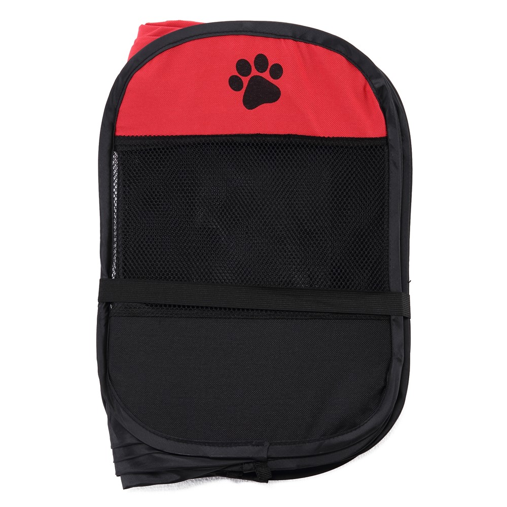 8-side Foldable Pet Tent Dog House Cage Dog Cat Tent Puppy Kennel - Red-12