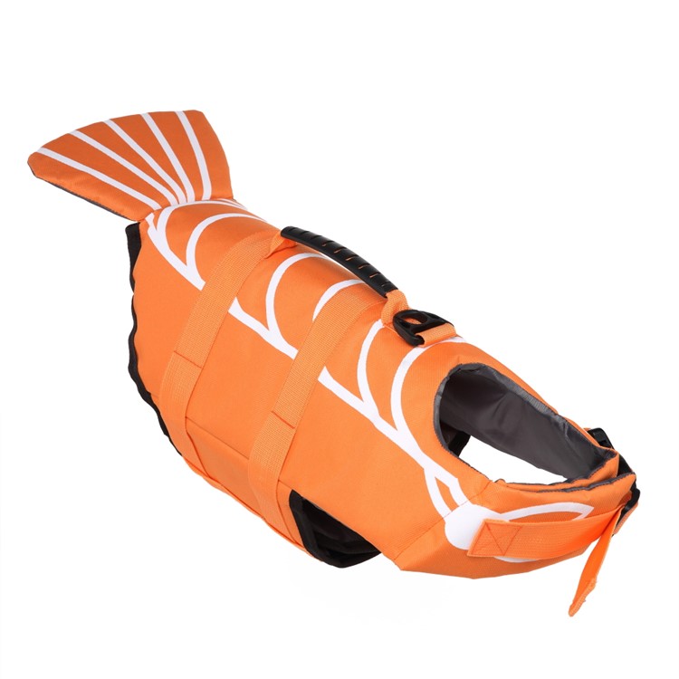 Pet Swimming Water Sports Protection Bathing Suit Life Vest Clothing Life Jacket for Dog Safety - Size: S / Orange-4