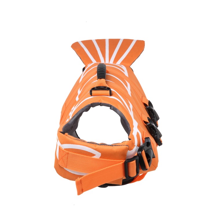 Pet Swimming Water Sports Protection Bathing Suit Life Vest Clothing Life Jacket for Dog Safety - Size: S / Orange-6
