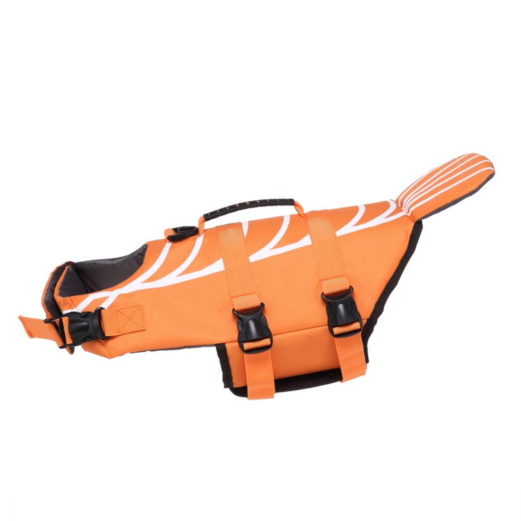 Pet Swimming Water Sports Protection Bathing Suit Life Vest Clothing Life Jacket for Dog Safety - Size: S / Orange-7
