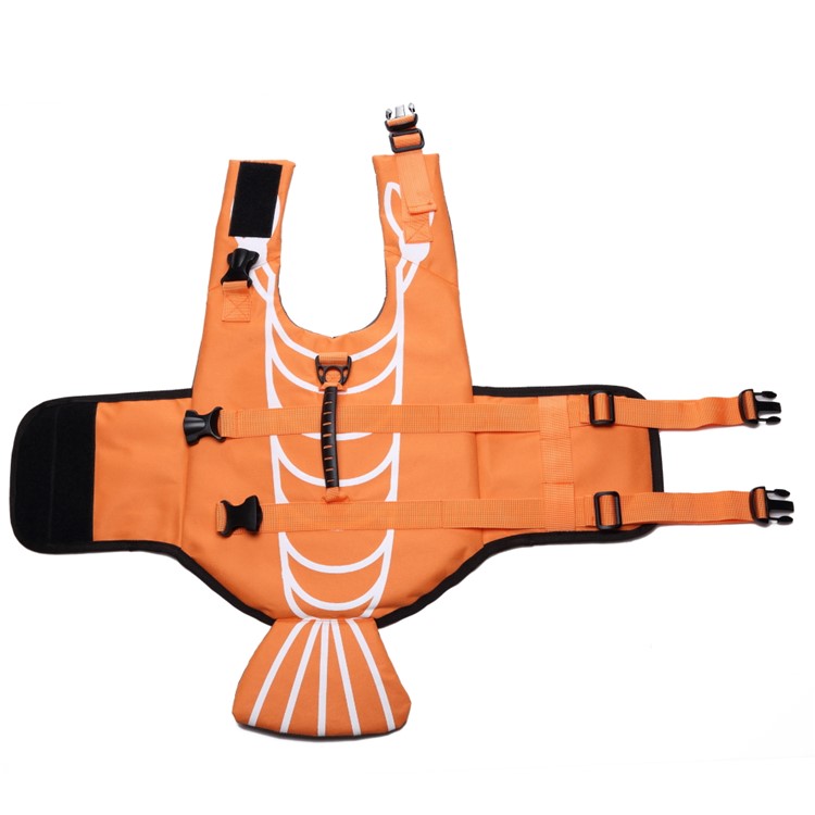 Pet Swimming Water Sports Protection Bathing Suit Life Vest Clothing Life Jacket for Dog Safety - Size: S / Orange-8