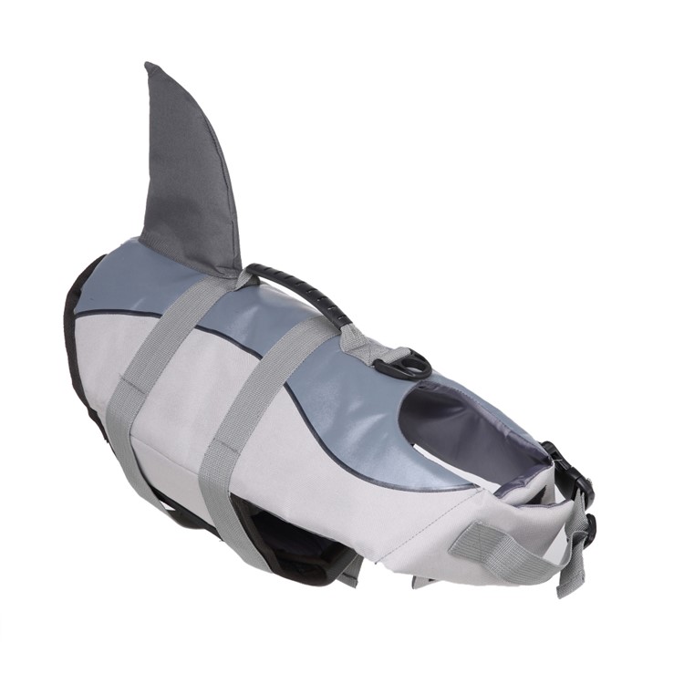 Pet Water Sports Protection Bathing Suit Life Vest Clothing Life Jacket for Dog Safety - Size: L / Grey-3