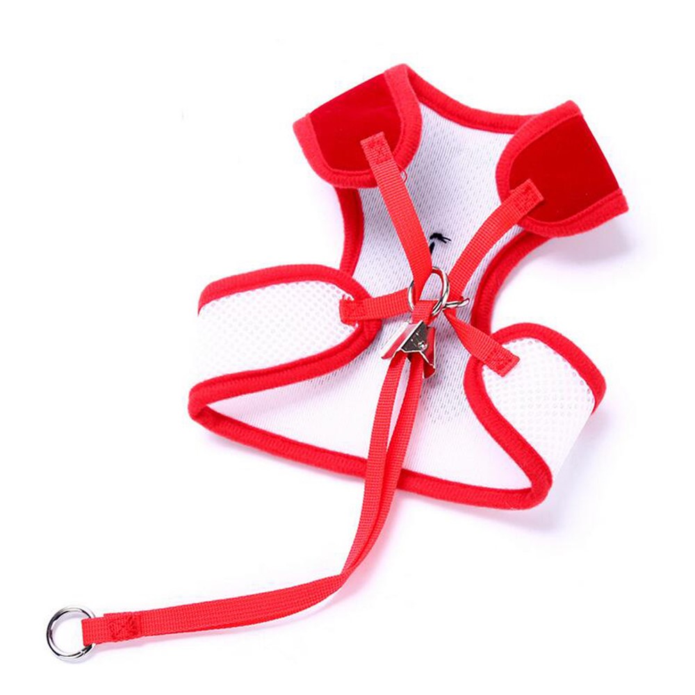 Suit Pattern Dog Harness Breast Harness Safety Mesh Strap - Red / Size: L-3