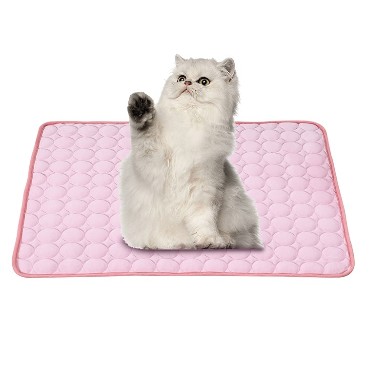 Portable Summer Cooling Ice Mat Heat Dissipation Puppy Pet Cool Pad, Size: 70 x 56cm - Pink-1
