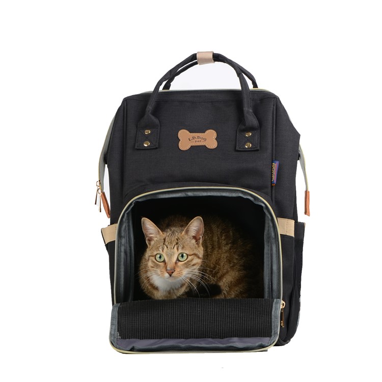 Pet Backpack Carrier for Cats Dogs Travel Backpack with Breathable Mesh Window - Black-3