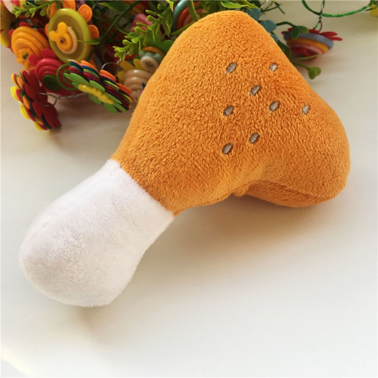 Velvet Pet Training Toy Sound Dog Chew Plays Toy - Chicken Legs-1