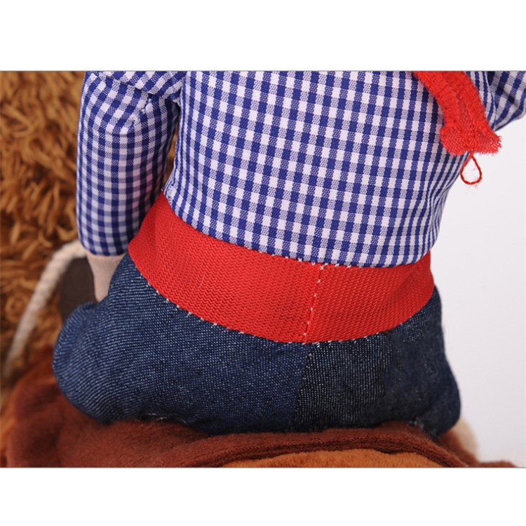 Funny Riding Horse Dog Cloth Halloween Party Pet Costume - Cowboy in Hat / Size: S-3