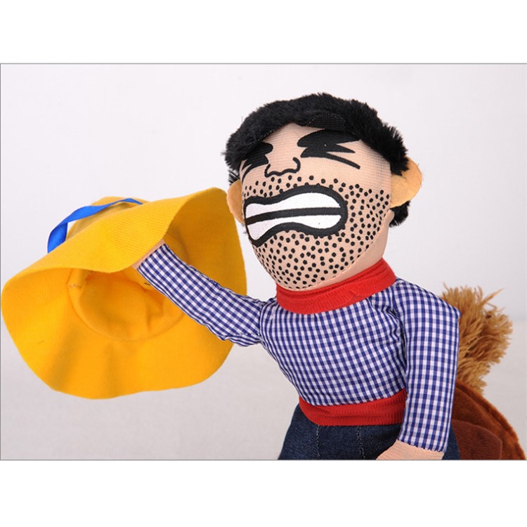 Funny Riding Horse Dog Cloth Halloween Party Pet Costume - Cowboy in Hat / Size: S-4