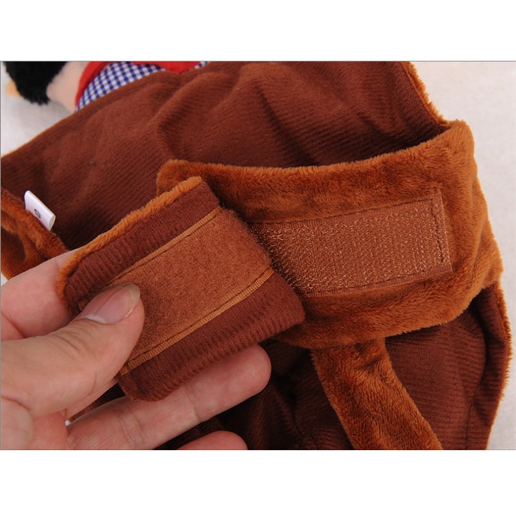 Funny Riding Horse Dog Cloth Halloween Party Pet Costume - Cowboy in Hat / Size: S-8