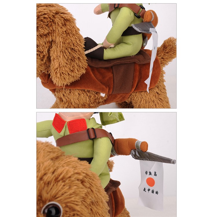 Chic Riding Horse Dog Clothing Halloween Party Pet Costume - Soldier / Size: S-3