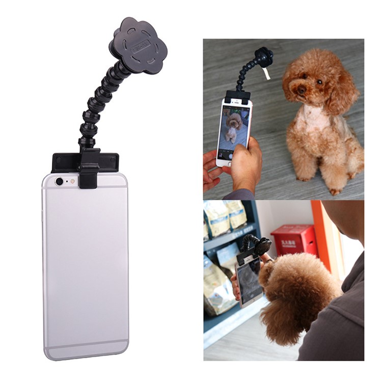 Portable Pet Selfie Stick Phone Attachment Dog Cat Take Photos Training Tool - Black-1