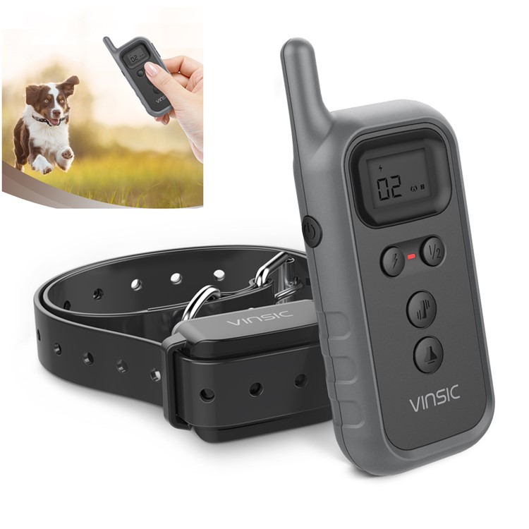 VINSIC VSAA014 Rechargeable Dog Training Collar 5 Levels 100 Meters Remote Control with LCD Display-1