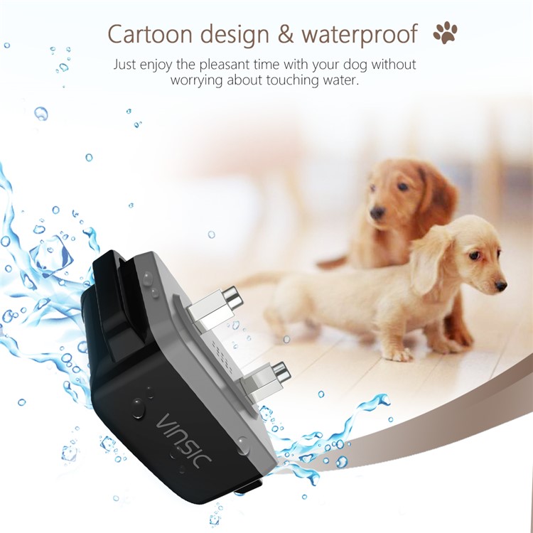 VINSIC VSAA014 Rechargeable Dog Training Collar 5 Levels 100 Meters Remote Control with LCD Display-3