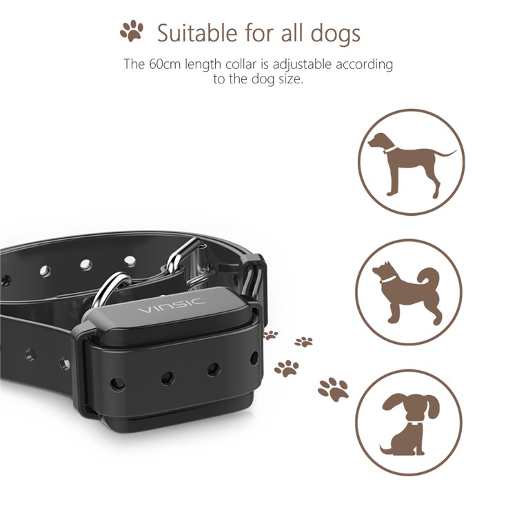 VINSIC VSAA014 Rechargeable Dog Training Collar 5 Levels 100 Meters Remote Control with LCD Display-5
